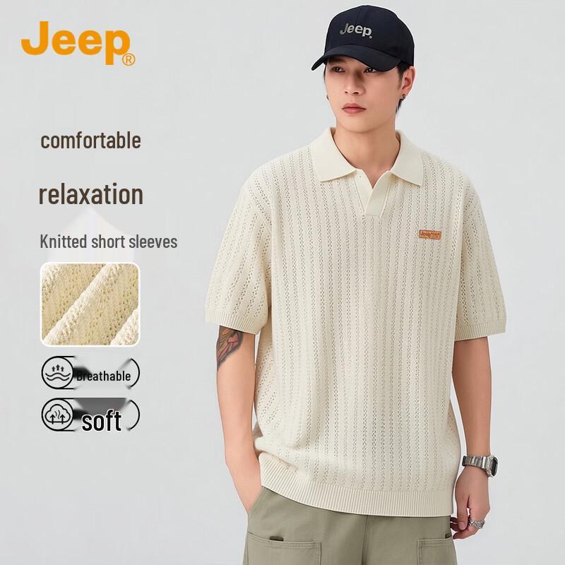 JEEP Men s Summer Lightweight Polo Knit Shirt XL абрикосовый