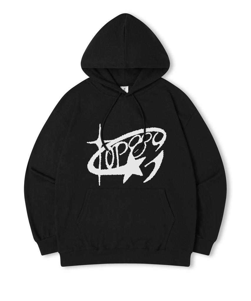 Round Star Oversized Printed Hooded Sweatshirt