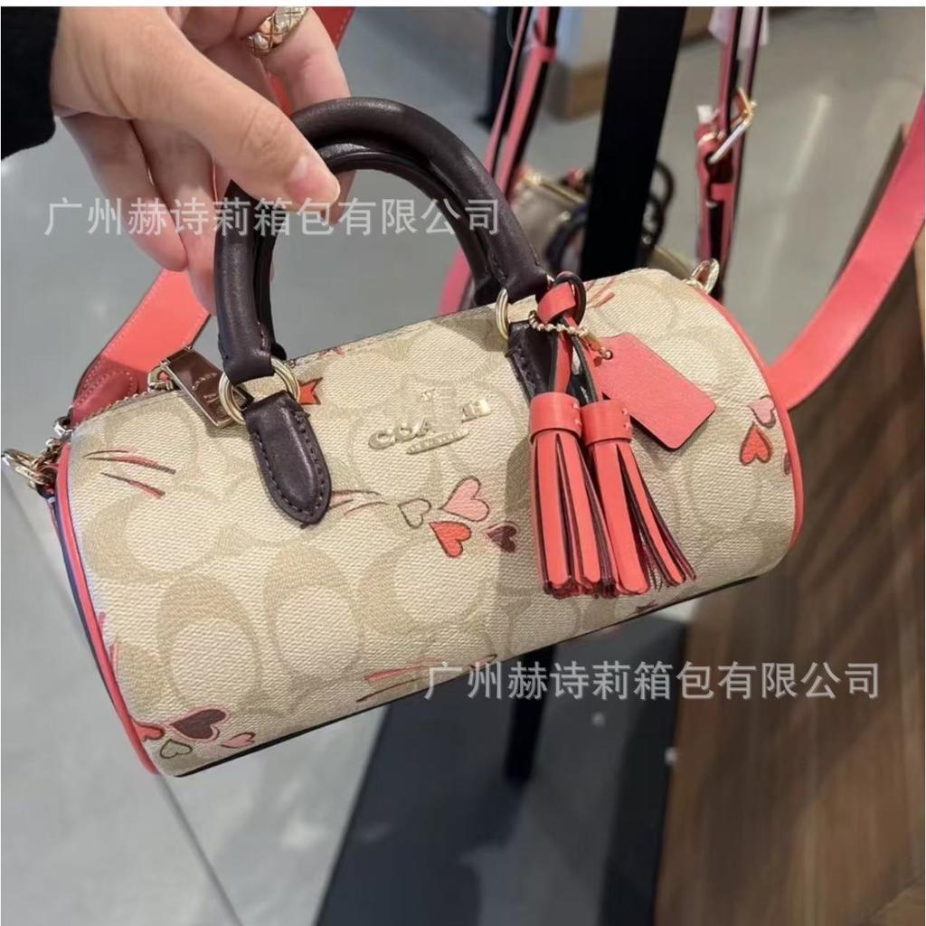 Koujia's New Lacey 19 Pen Holder Bag, European and American Retro-coated Presbyopia Shoulder Messenger Bag, Portable Cylinder Bag.