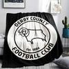 Derby County FC Logo Printed Flannel Blanket, Soft Throw for Bedroom Sofa, Washable,soccer Fan Merchandise, Great Gift.