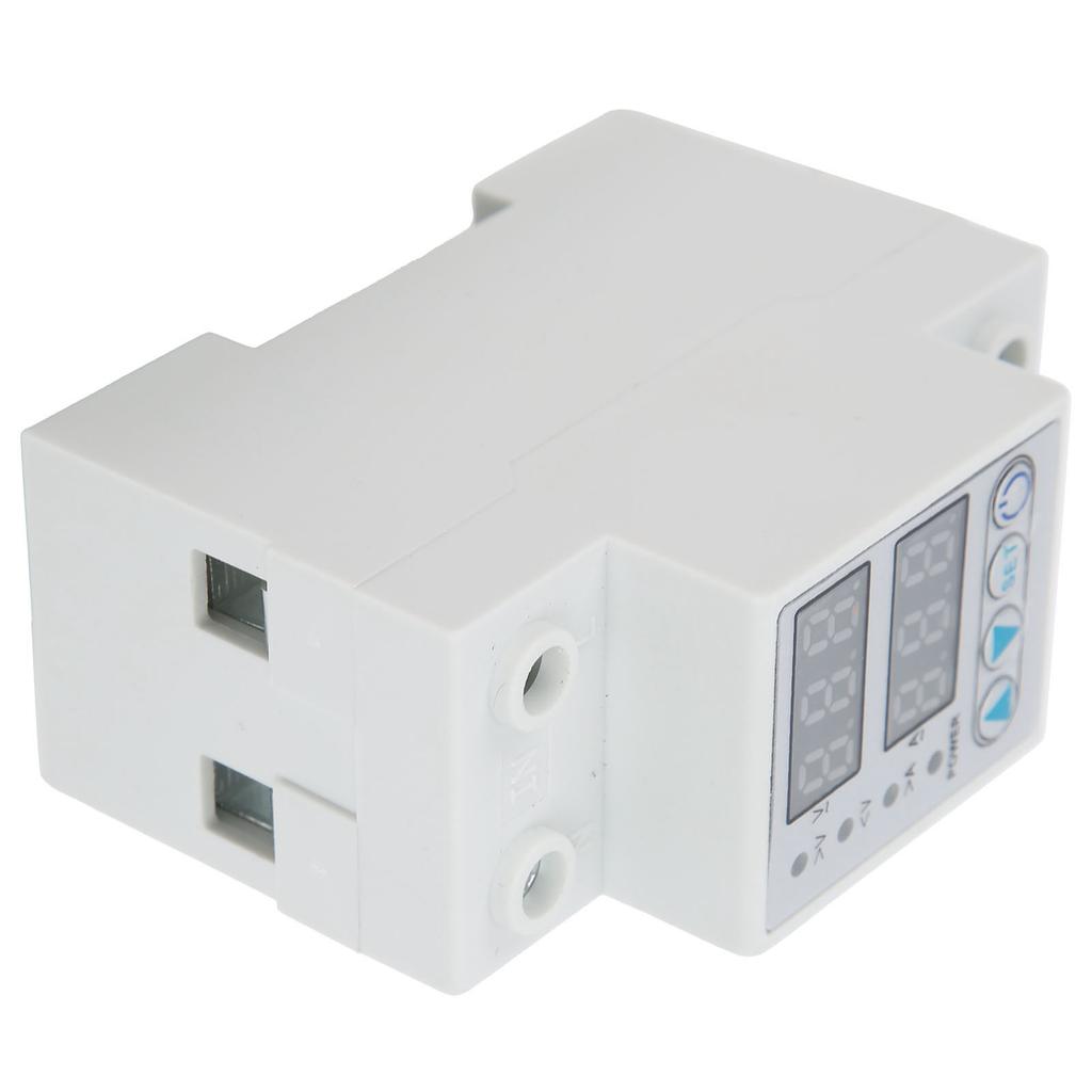 Protetor de sobretensão e subtensão LED ajustável protetor de corrente de auto-reinicialização AC 220V