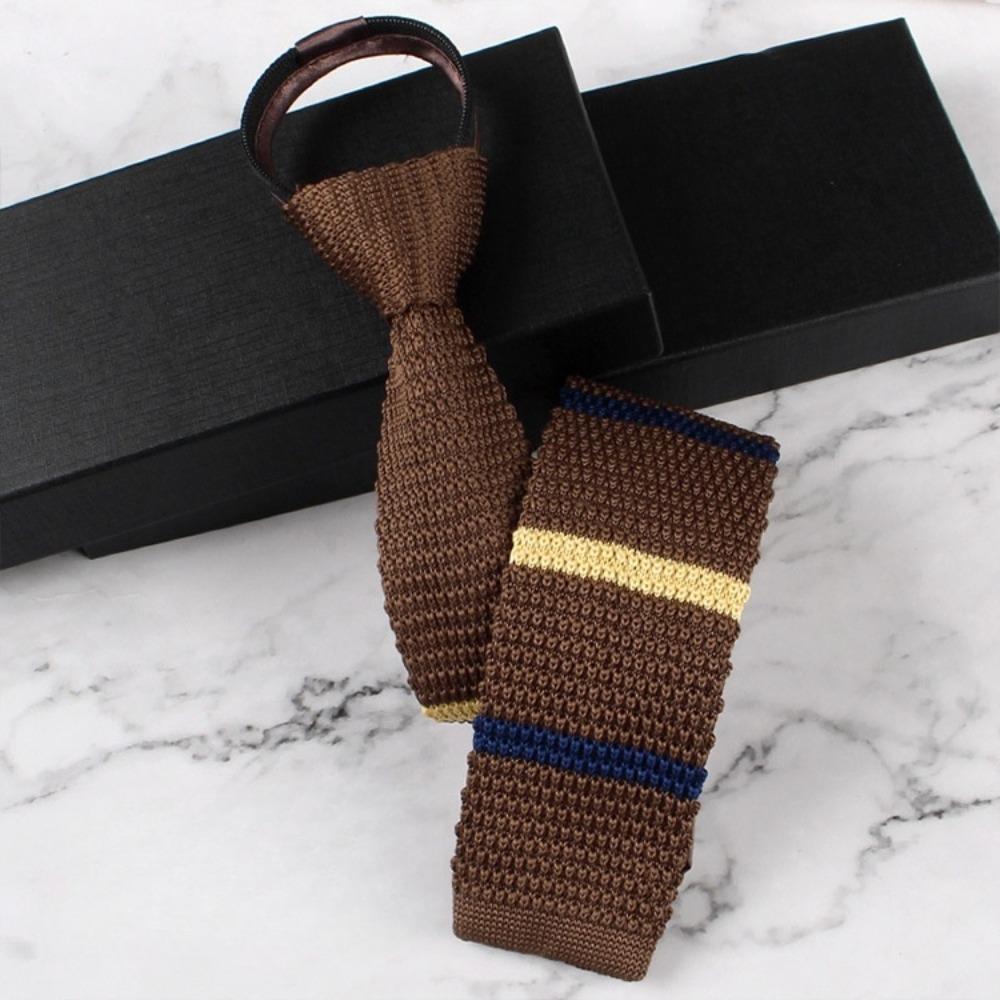 Adjustable Lazy Men Knot-free Tie Flat Head Automatic Zipper Necktie  Suit Accessories
