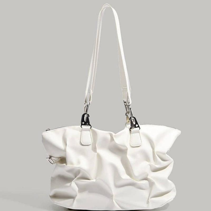 Texturovaná Stylová Taška Tote pro Dojíždění Velká Kapacita Skládaná Taška přes Jedno Rameno Crossbody Jednoduchá Všestranná Dámská Taška