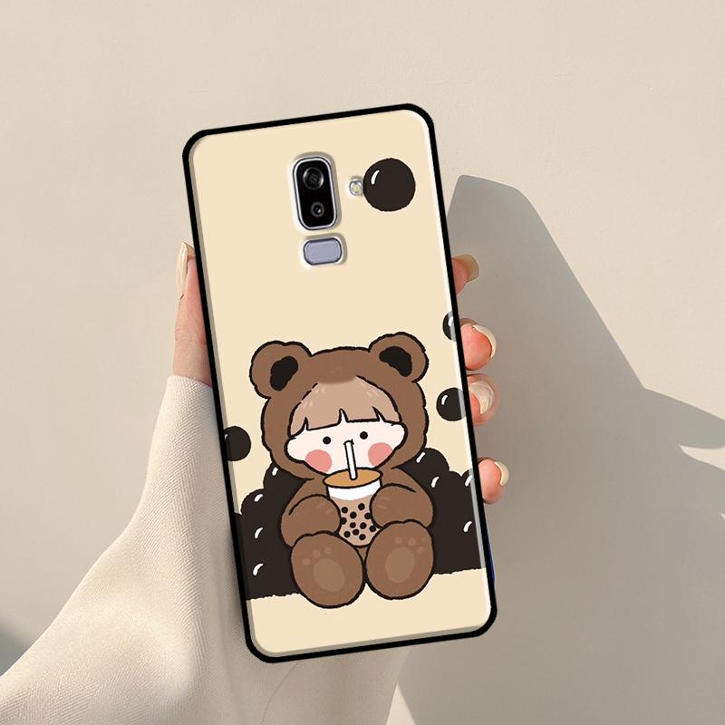 Brown Cartoon Cute Bear Case For Samsung Galaxy J3 J5 J7 2017 A3 A5 J1 2016 J4 J6 Plus A6 A7 A8 A9 J8 2018 Coque