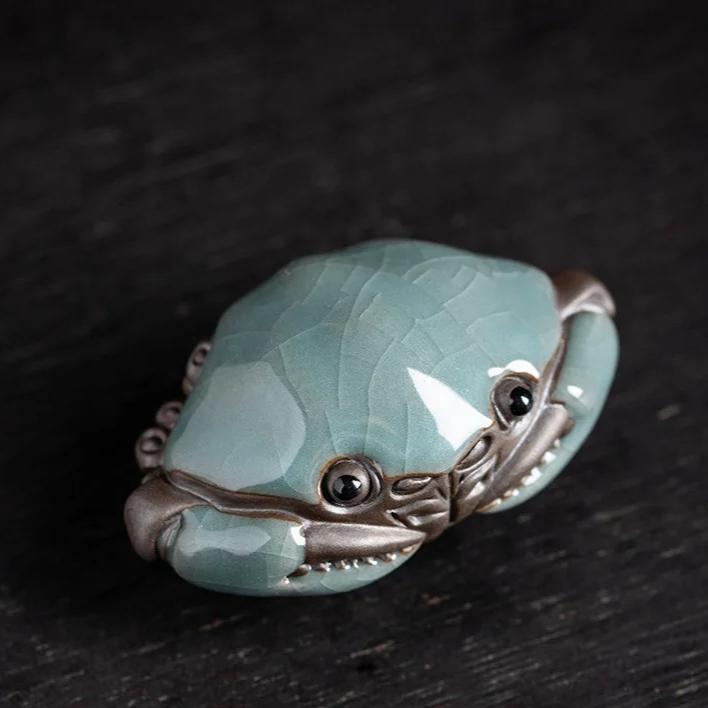 

Трещиноватая глазурь Крабовая игрушка ручной работы Kongfu Tea Pet Decoration Чайный столик Чайная церемония Аксессуары Чайная мебель для животных для показа