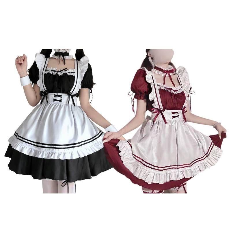 Lolita Maid Women Japanese Cute Sweet Dress Coffee Shop Cosplay Girl Suit Dress