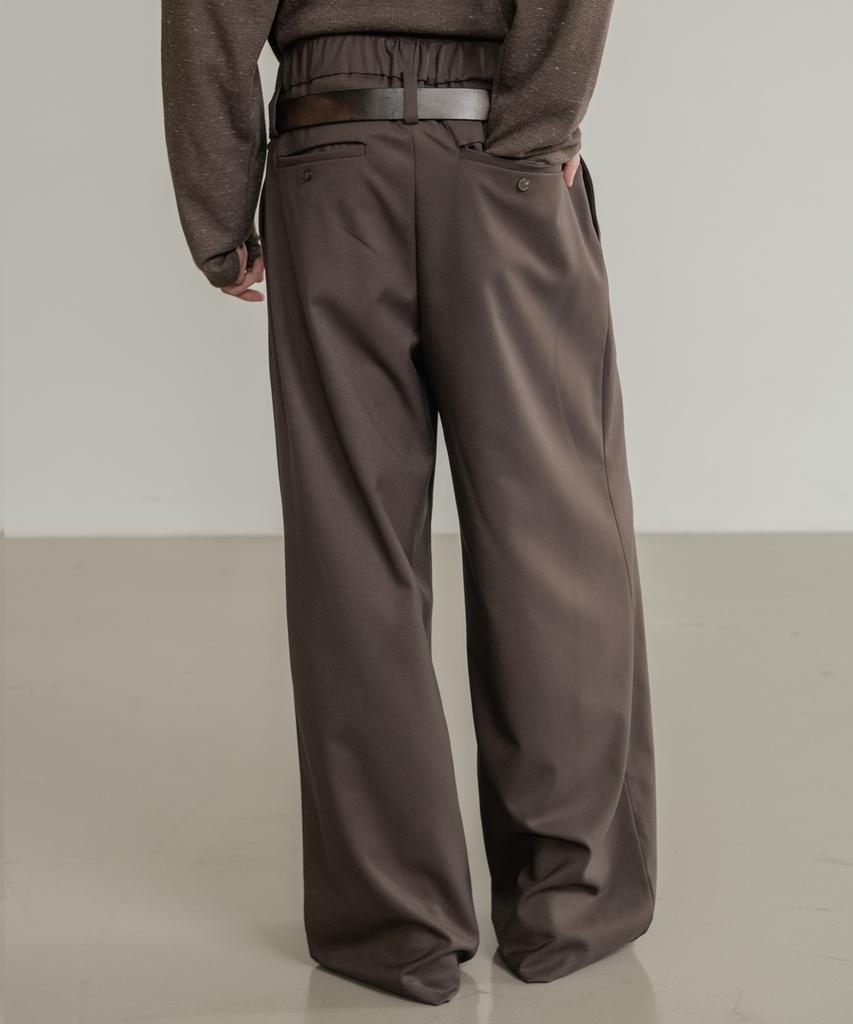 SSIN AND LEE Low Loop Banding Slacks Brown