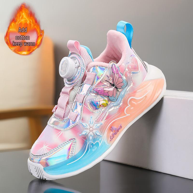 2025 Winter Wasserdichte Rutschfeste Mädchen-Sportschuhe mit Baumwollfleece - Stilvoll und Warm für Ältere Kinder