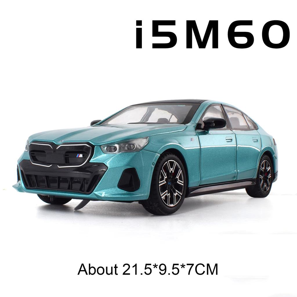 1:24 THE 7 760Li Model I5 M60 Alloy Diecast Car Toys 6 Doors Opened Sound Light Pull Back Miniature Vehices Boy's Birthday Gifts