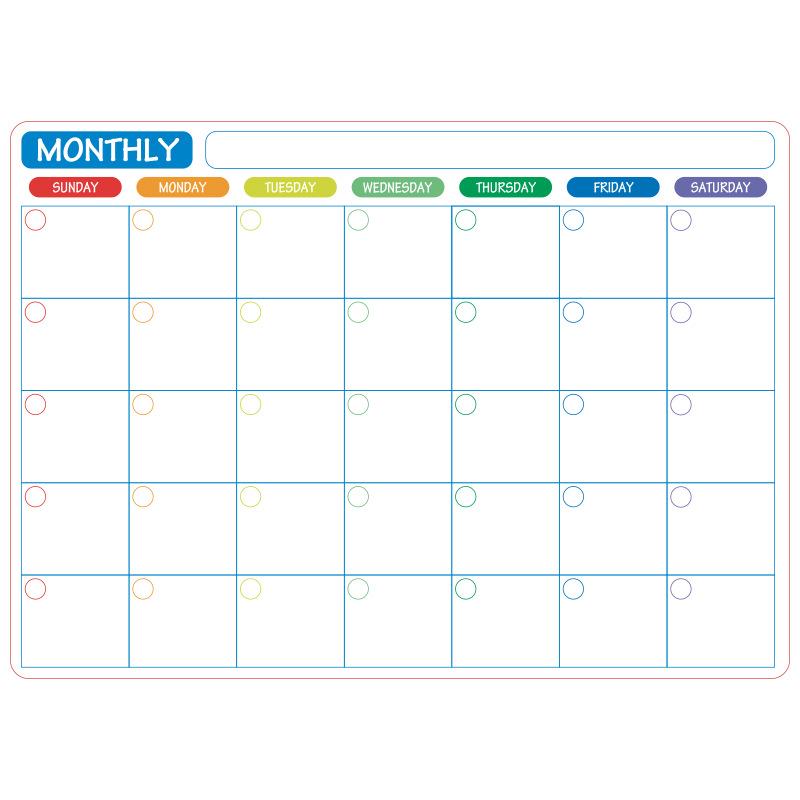 Calendario Mensile Magnetico e Lavagna Bianca Cancellabile per Frigorifero