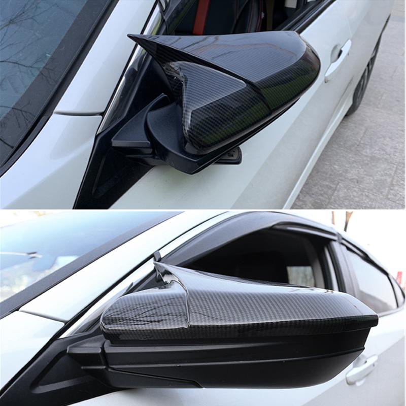Für Honda Civic 10th 2016 2017 2018 Rückspiegel Seitenspiegel Abdeckung Flügelkappe Außentür Rückansicht Fall Trim Carbon Fiber