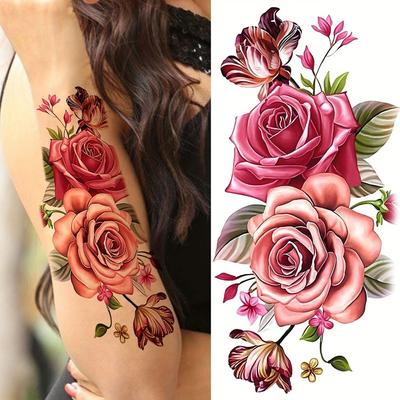 Tattoo Sticker Mini, Watercolor Rose, 1 Piece Recommended by the Owner