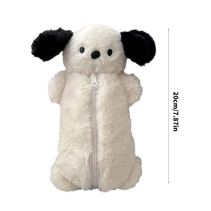Comfortable Plush Dog Pencil Bag With Example Storage Space Simple Substance Immediate Ending Perfect For Classroom Office Travel Use