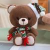 Wear Christmas Hat Christmas Series Plush Toys Bear Plushies Doll  Christmas Party Decor