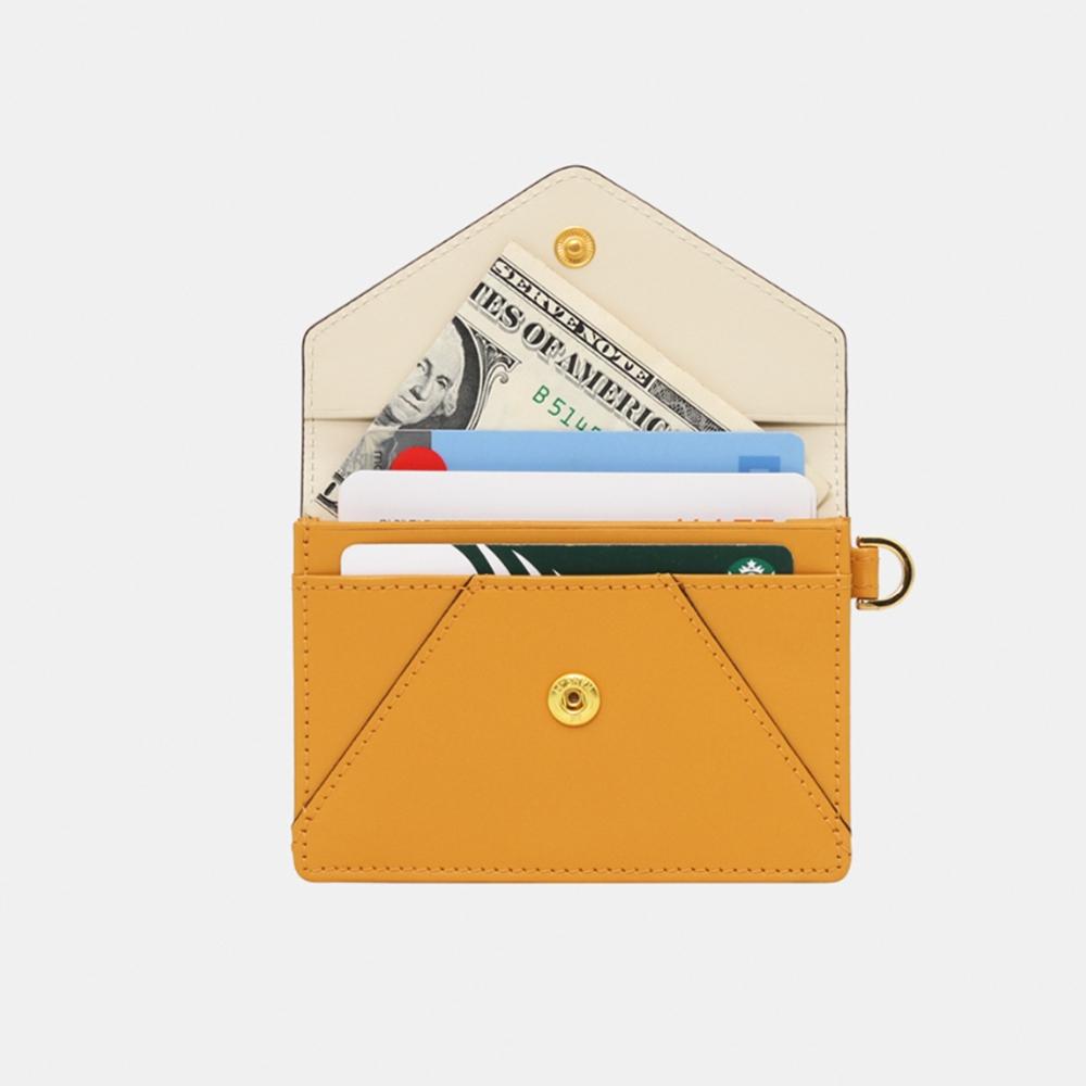 Matt Post Steen Leather Keyring Card Wallet Yellow