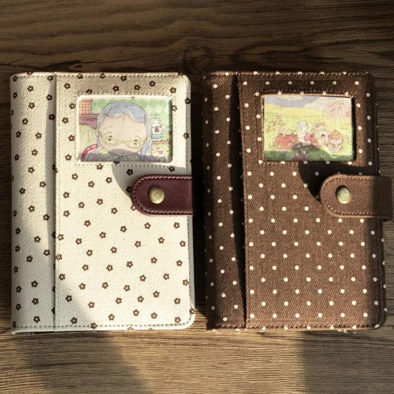 A6 A7 White Brown Vintage Polka Loose Leaf Notebook DIY Binder Photocards Collect Book Diary Agenda Planner Album Stationery