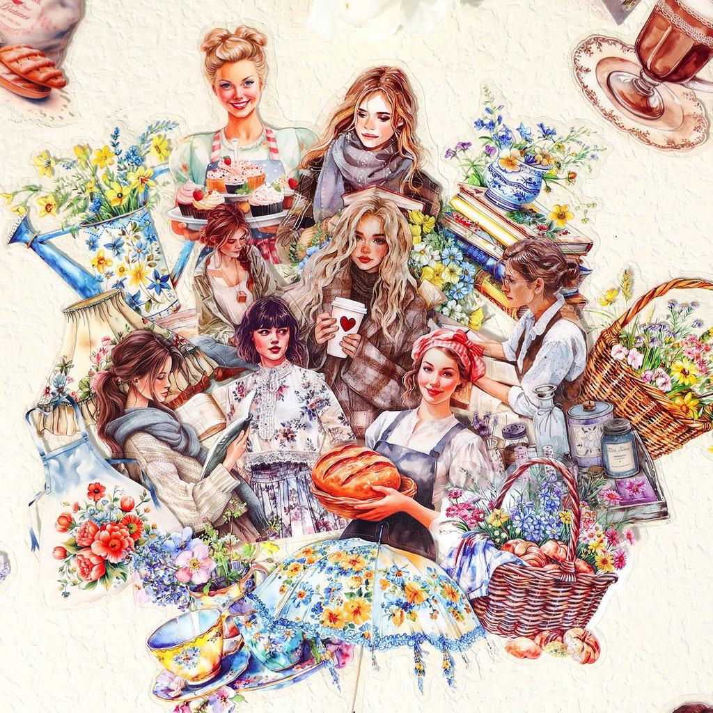 20 pcs Character life landscape Stickers Planner Adhesive Diy Hand Account Diary Album Scrapbooking material