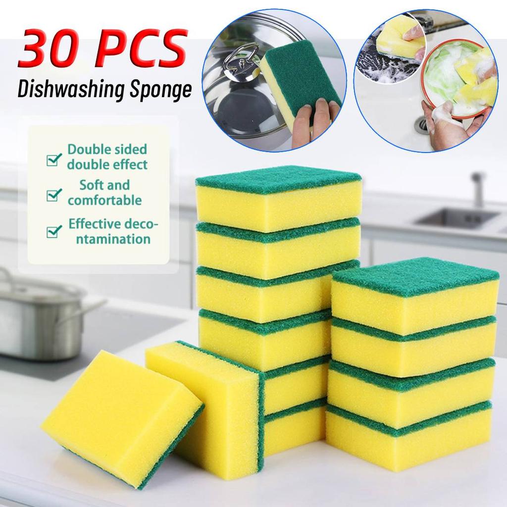 30PCS Kitchen Dishwashing Sponge Absorbent Cleaning Sponge Block for Cleaning Tableware Cooking Utensil Steelware Tableware Sets