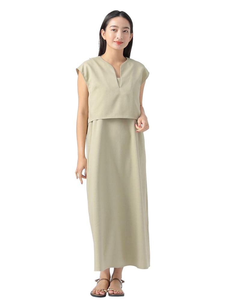Beams Heart Keyhole Vest Dress One Size Dress & (2-Piece Set) Women's Beige,