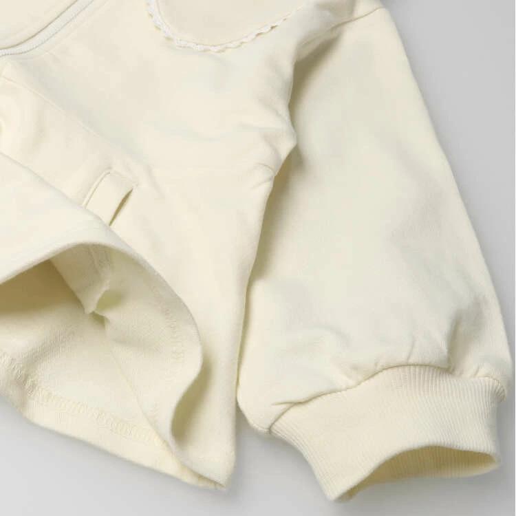 【Ubrania dziecięce】 półksiężyc (półksiężyc) Kurtka z mini dresówki z małymi kwiatkami i gładka 80cm-130cm N60100