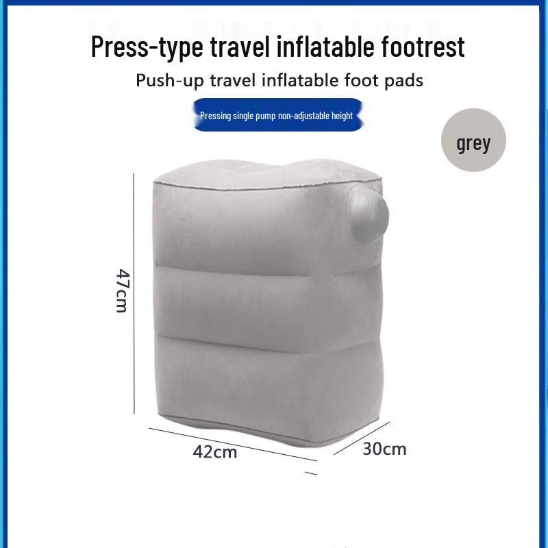 Press-to-Inflate Portable Travel Footrest