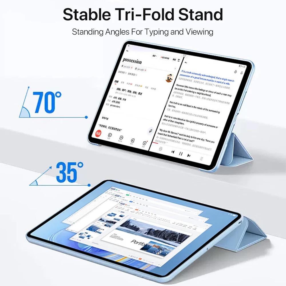 For Samsung Galaxy Tab S10 FE 11 Inch TPU Leather Tri-Folding Stand Magnetic Tablet Cases for Galaxy Tab S10 Fe Cover Funda