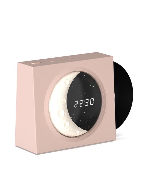 Morandi Pink Retro Moon Clock Bluetooth Speaker