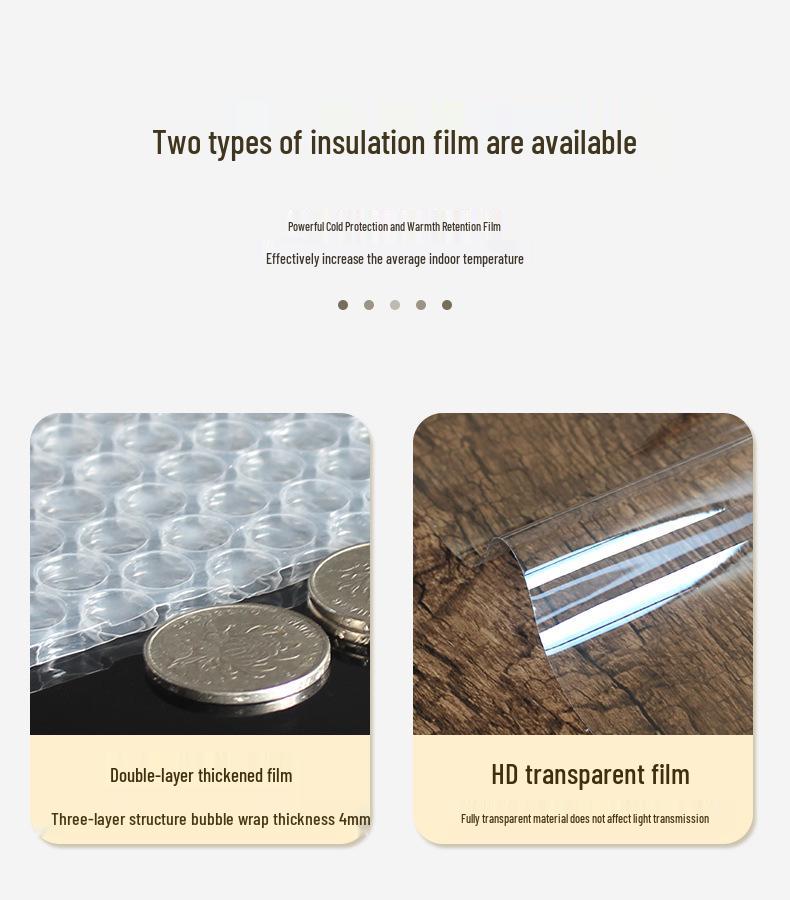 Windproof Winter Window Insulation Film: Cold Protection, Anti-Freeze Plastic Curtain for Balcony