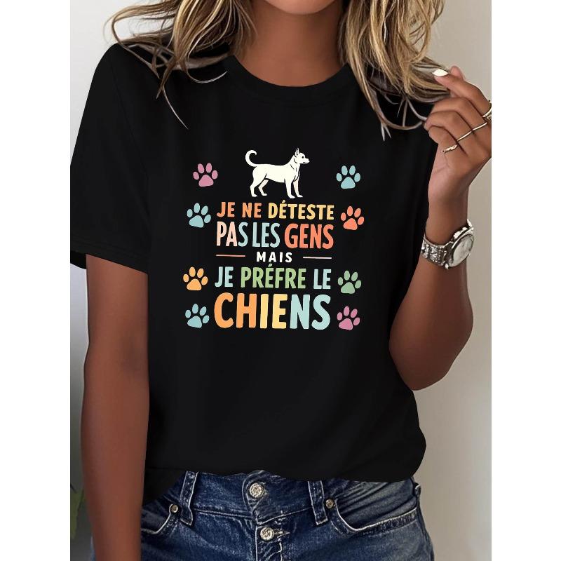 

Plus Size - I Don T Dislike People, But I Prefer Dogs. French JE NE DÉTESTE PAS LES GENS MAIS JE PRÉFÈRE LES CHIENS Paired with a Cute Puppy S чёрный