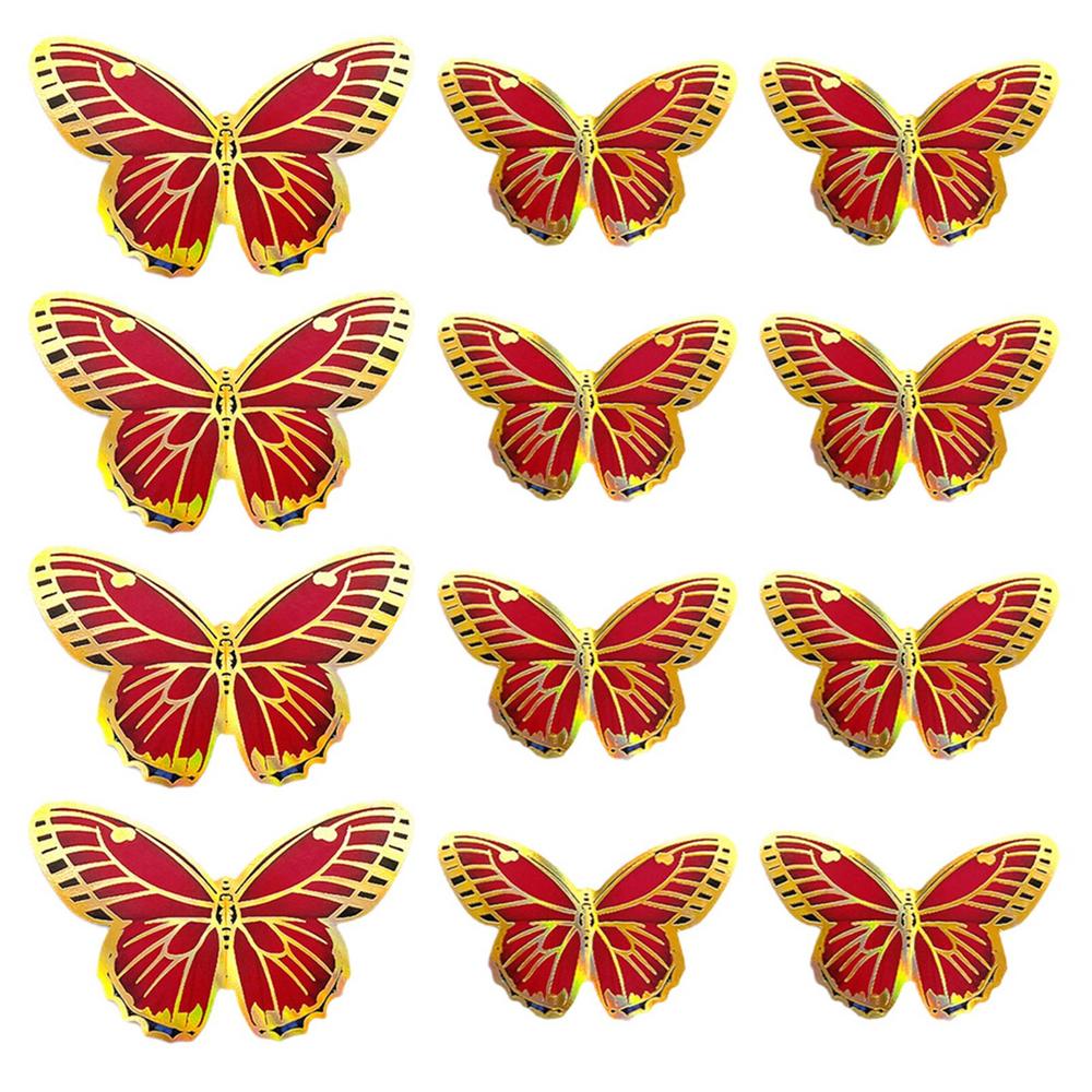 3D Butterflies Stickers For Scrapbooking Butterfly Stickers For Wall With Gold Edges 12X Stickers For Party Decorations