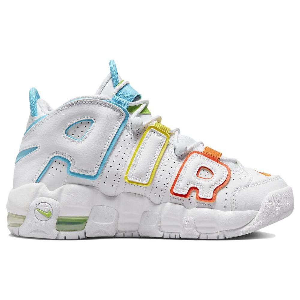 Nike Air More Uptempo GS White Rainbow Παιδικά Αθλητικά Πολύχρωμα Opti-Yellow Safety-Πορτοκαλί FJ4624-100