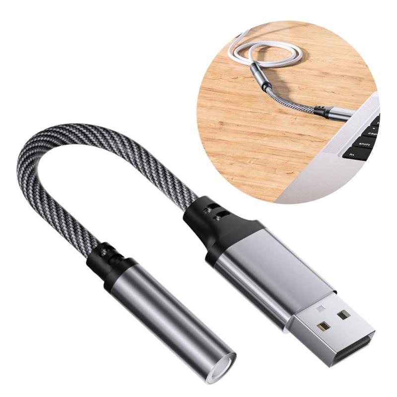USB To 3.5mm Auditory Adapter External Sound Card for Headphones and Microphones For PC Laptop Widely Used