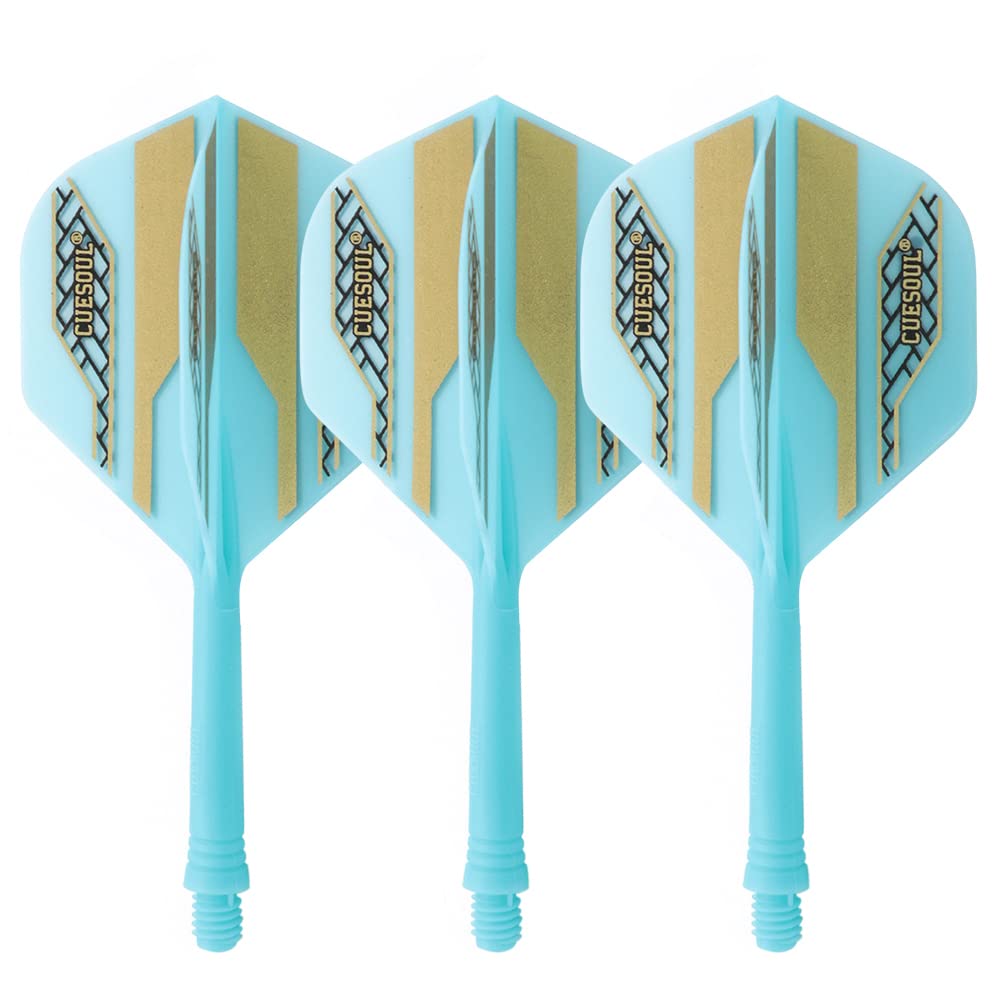 CUESOUL Integrated Flights AK5 Standard Shape Blue Base Gold Black Pattern Set Of 3 CSAK-55X-1