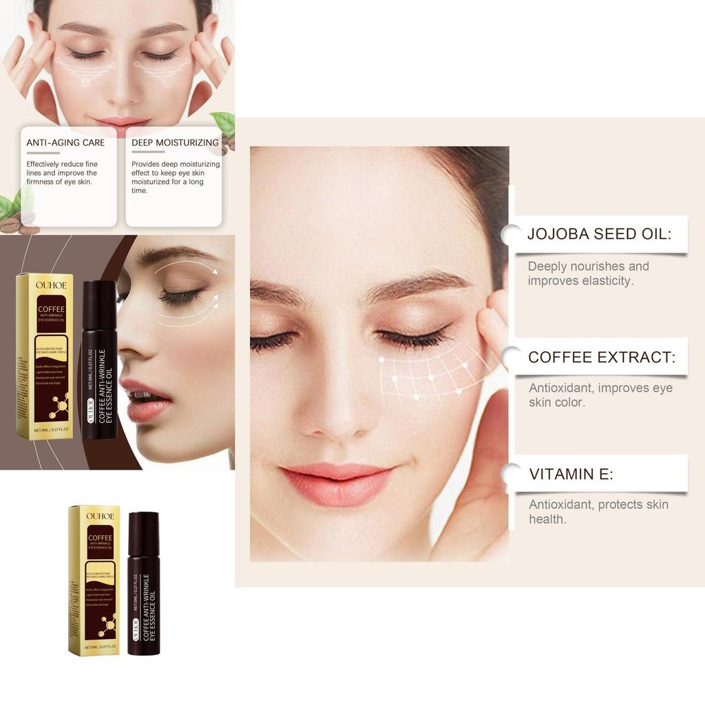 Ouhoe Caffeine Eye Serum Gentle Hydrating Firming Cream For Soft Moisturizing Treatment
