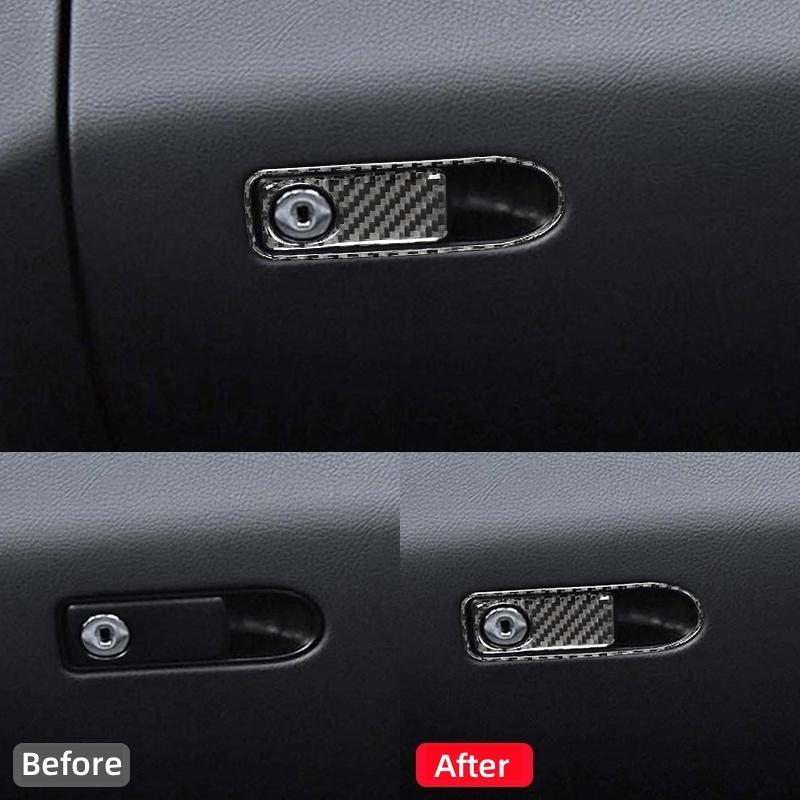For Mercedes Benz C GLC Class W205 C180 C200 C300 Carbon Fiber Copilot Glove Box Switch Panel Trim Cover Sticker Car Accessories