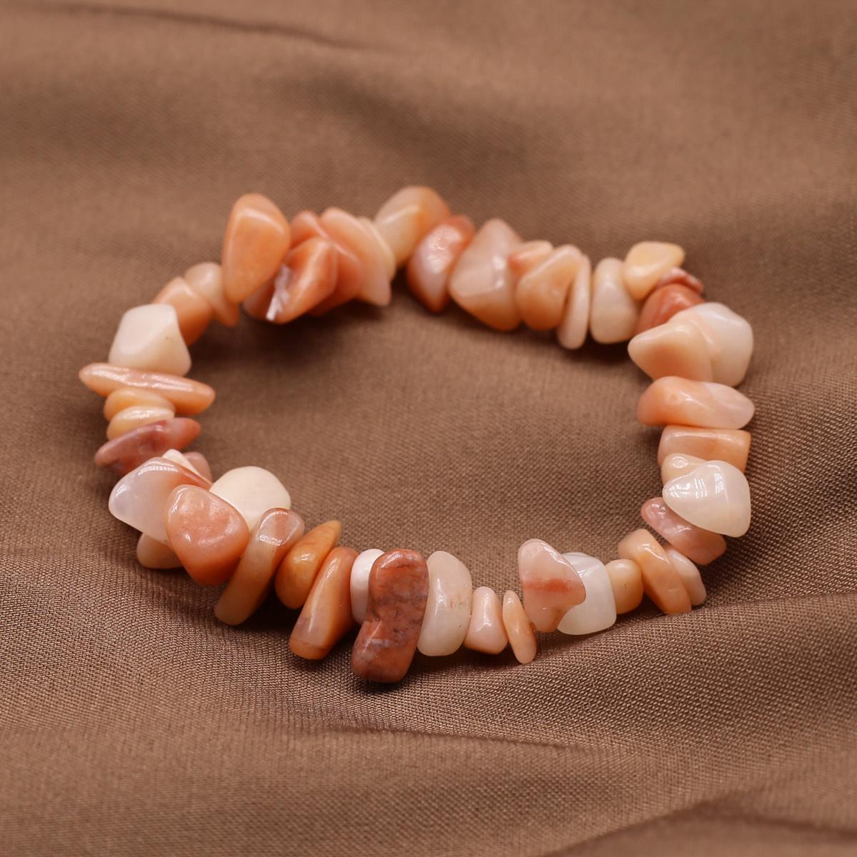 

Новый стиль, женский браслет из натурального камня, розовый кварц/зеленый авантюрин, гравийный браслет для женщин, цепочка для подарков на день рождения, 18 см 18CM