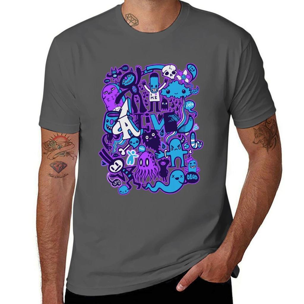 Alive Doodle Tshirt Big Size Loose Fit Tee Shirt