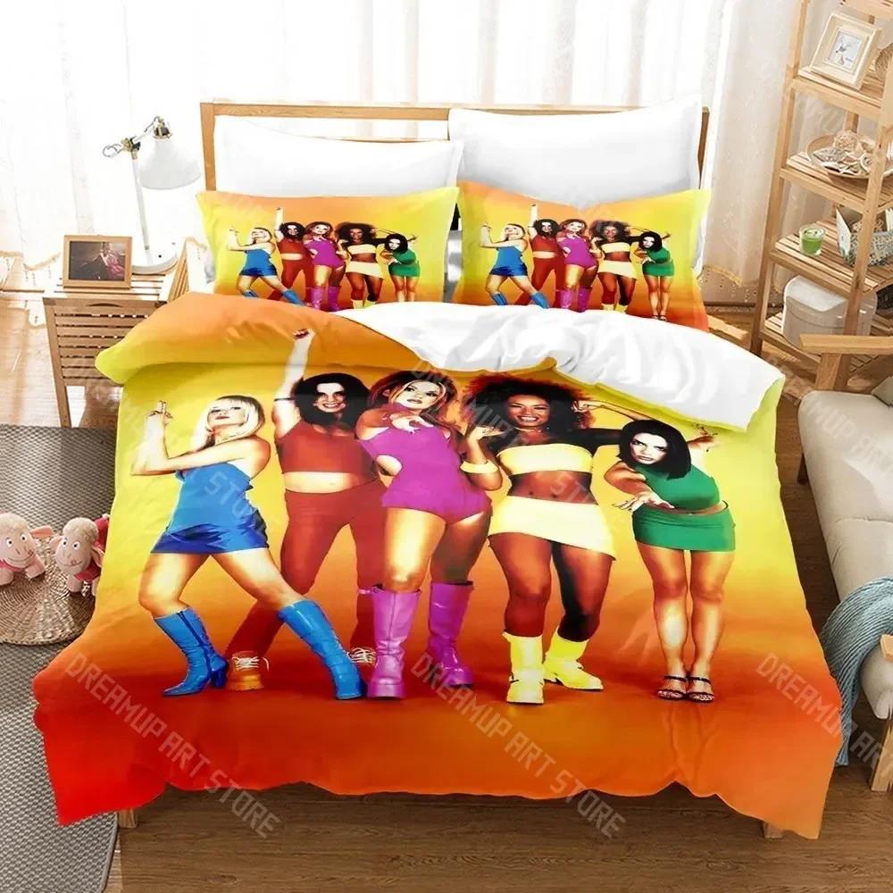 3D Print S-spices 90S Bedding Set Cartoon Anime three-piece set Adult Kid Bedroom Duvetcover Sets 3D Kawaii Hip Hop Girls