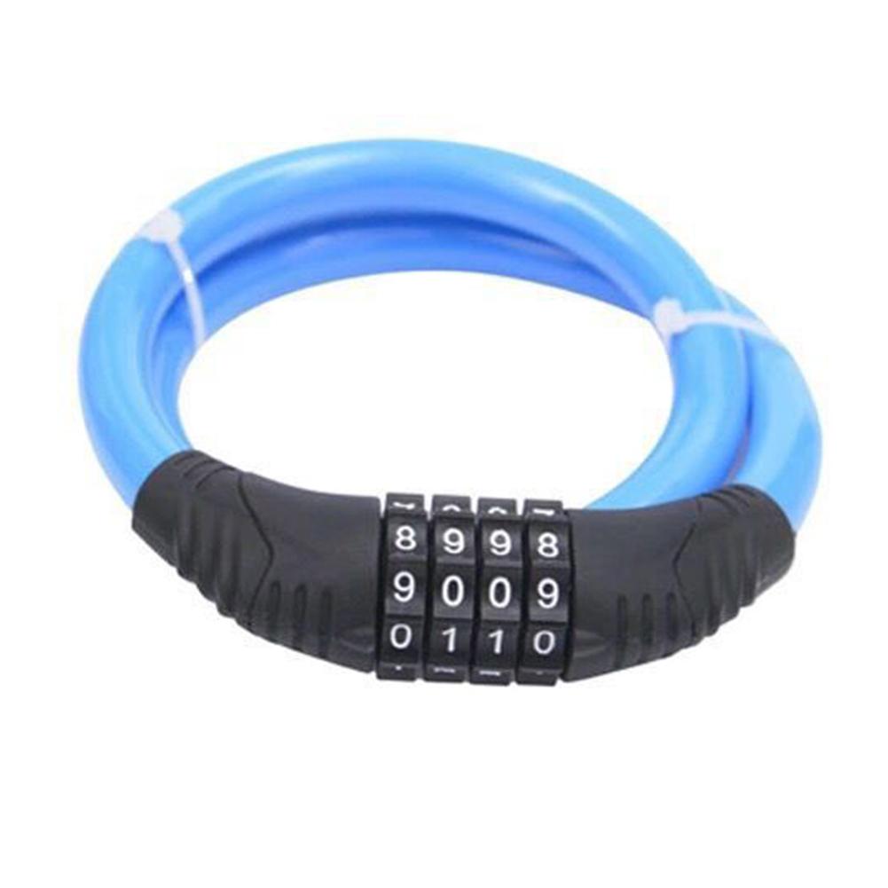 Universal MTB Bicycle Security Combination Lock Anti-Theft 4-Digit Code Steel Cable Coil Lock Cycling Accessories