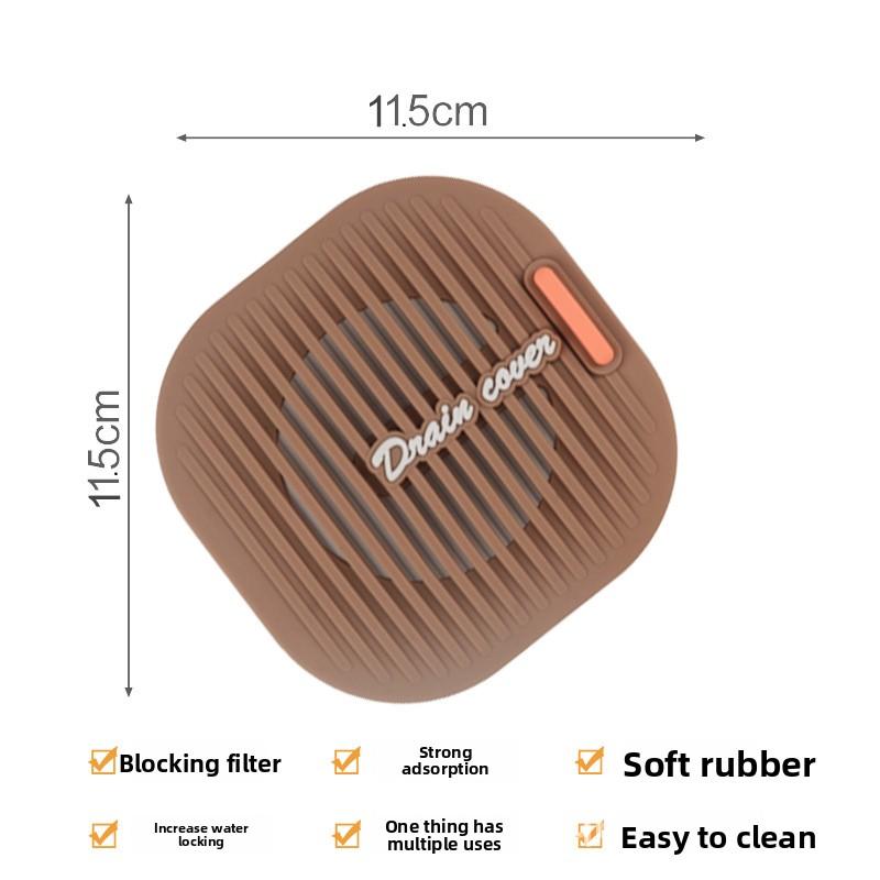 

Kitchen Filter Screen Floor Drain Cover Filter Screen Bathroom Hair Blocking Large Soft Rubber Floor Drain Filter Toilet Sewer Model A хаки
