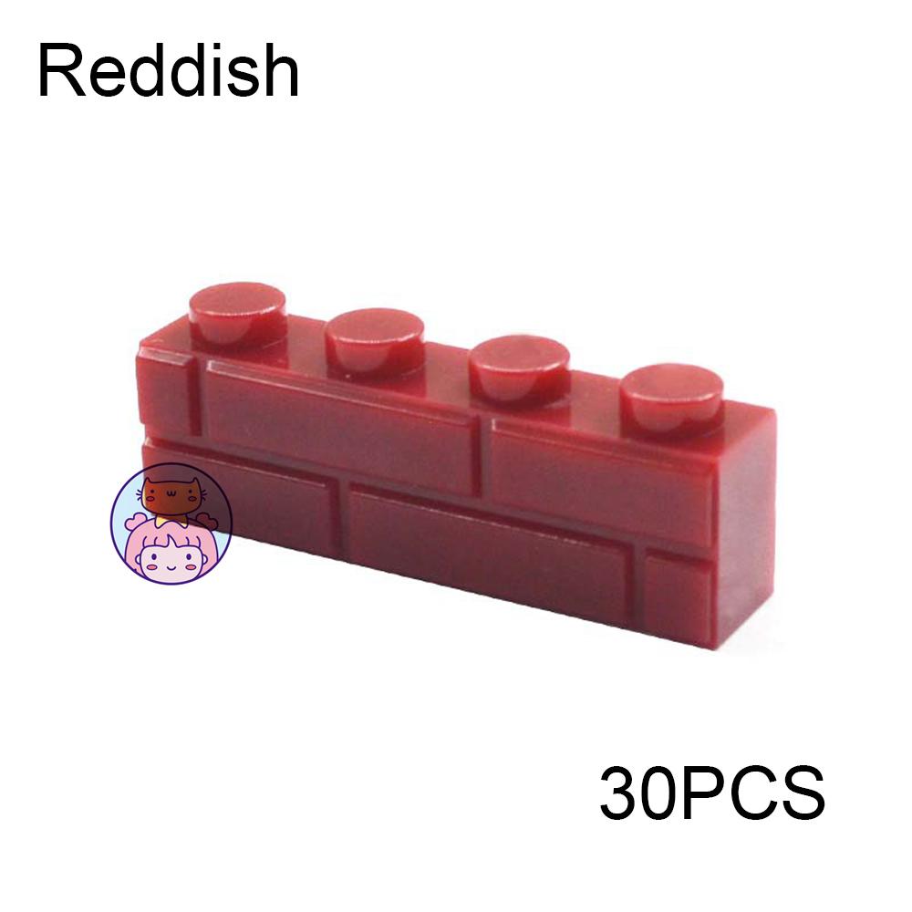 30pcs Wall Striped Bricks MOC 1x4 Building Blocks Toys Palace Castle Creative Figures Military House Wall Transparency Parts