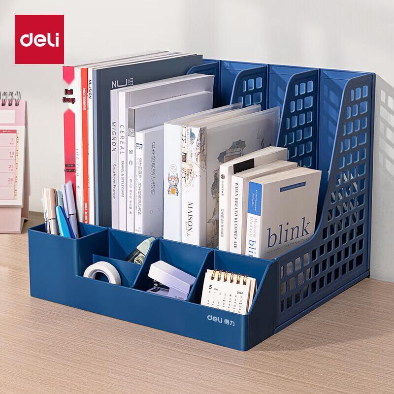 Deli 4-Tier File Organizer with Pen Holder