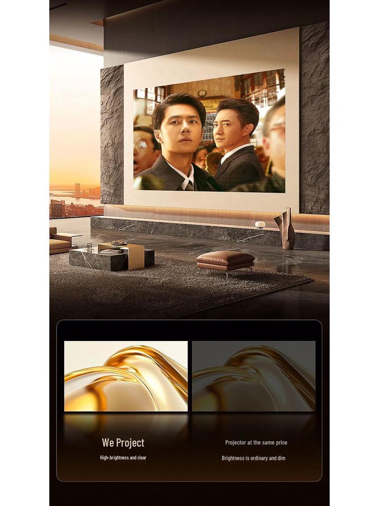 2025 High-Definition Home Theater Projector: Mobile Cast, 5G Ready for Bedrooms