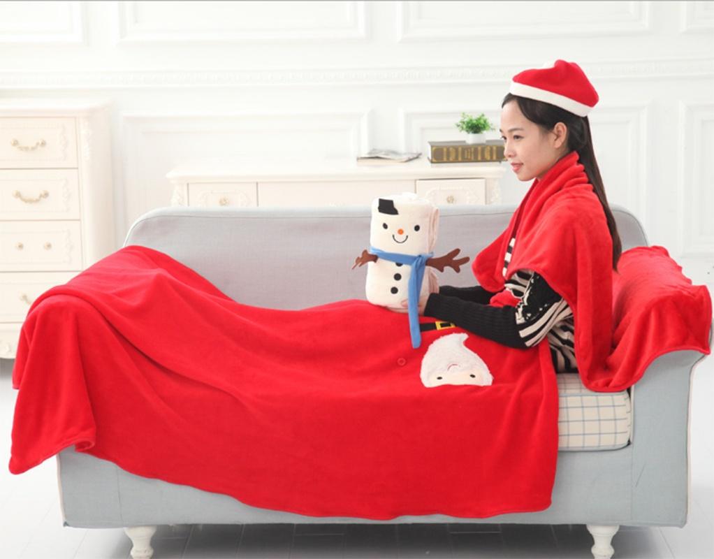 Snowman Plush Throw Blanket For Kids With Lightweight Fiber For Spring And Autumn Use