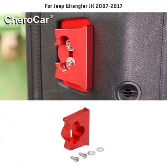 Red Rear Tailgate Latch Stopper limiter Aluminum For Jeep Wrangler JK 07-2017