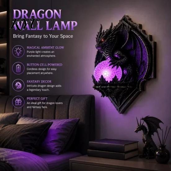 Fein geschnitzte Wandleuchten für Schlafzimmer-Dekor Vintage Krähe auf Ast Lampe, Gotischer Drachen Wandleuchter Einzigartig Kreativ Innen Haus Wohnzimmer Schlafzimmer,