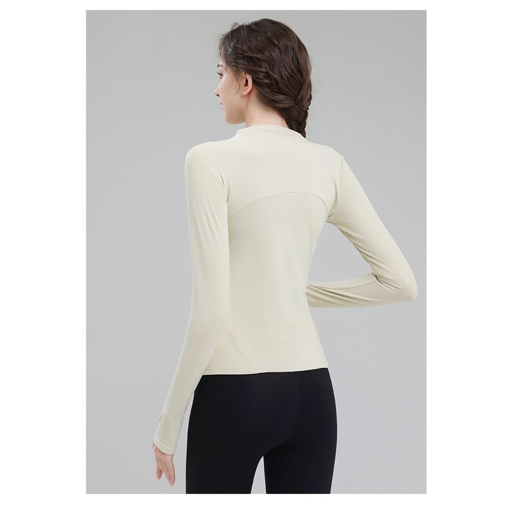 Fast Drying And High Elasticity Stand Up Collar Sports Jacket For Women, Slim Fit And Slimming Yoga Top, Tight Fitting Running And Fitness Suit Jacket