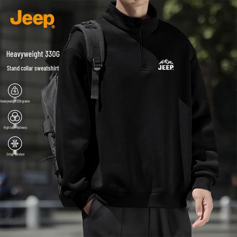 

Jeep Men s Half-Zip Stand-Collar Sweatshirt 2XL