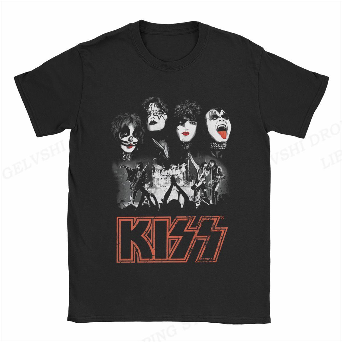 

Футболка Kiss Band Унісекс Модна футболка унісекс Бавовняна футболка Дитячі хіп-хоп топи Футболки унісекс Camisetas Hombre Топи Rock Band S