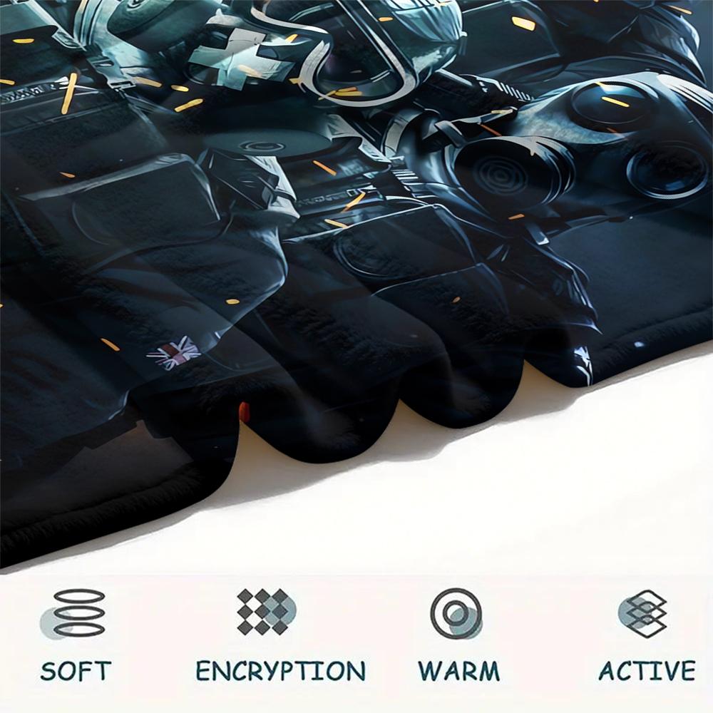 1PC Tom Clancy's Print Flannel Blanket, High quality Comfortable for All Seasons, Home Decor, Warmth and Comfort, Perfect for Christmas Gifts226